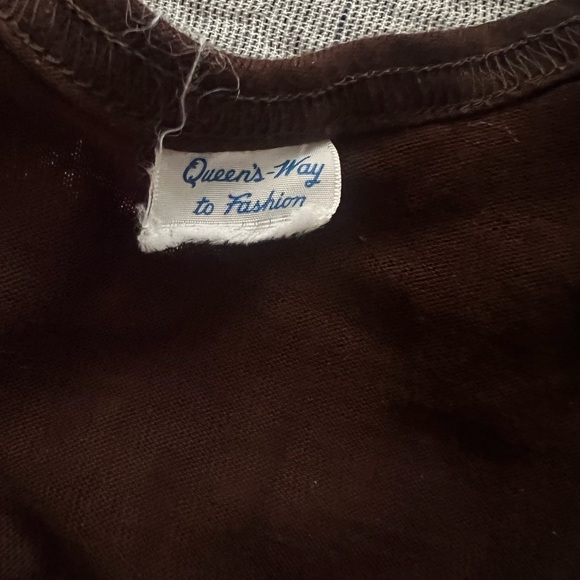 Vintage 60s 70s Beaded Boho Queens Way to Fasion Long Sleeve Fitted Tee - Picture 4 of 13